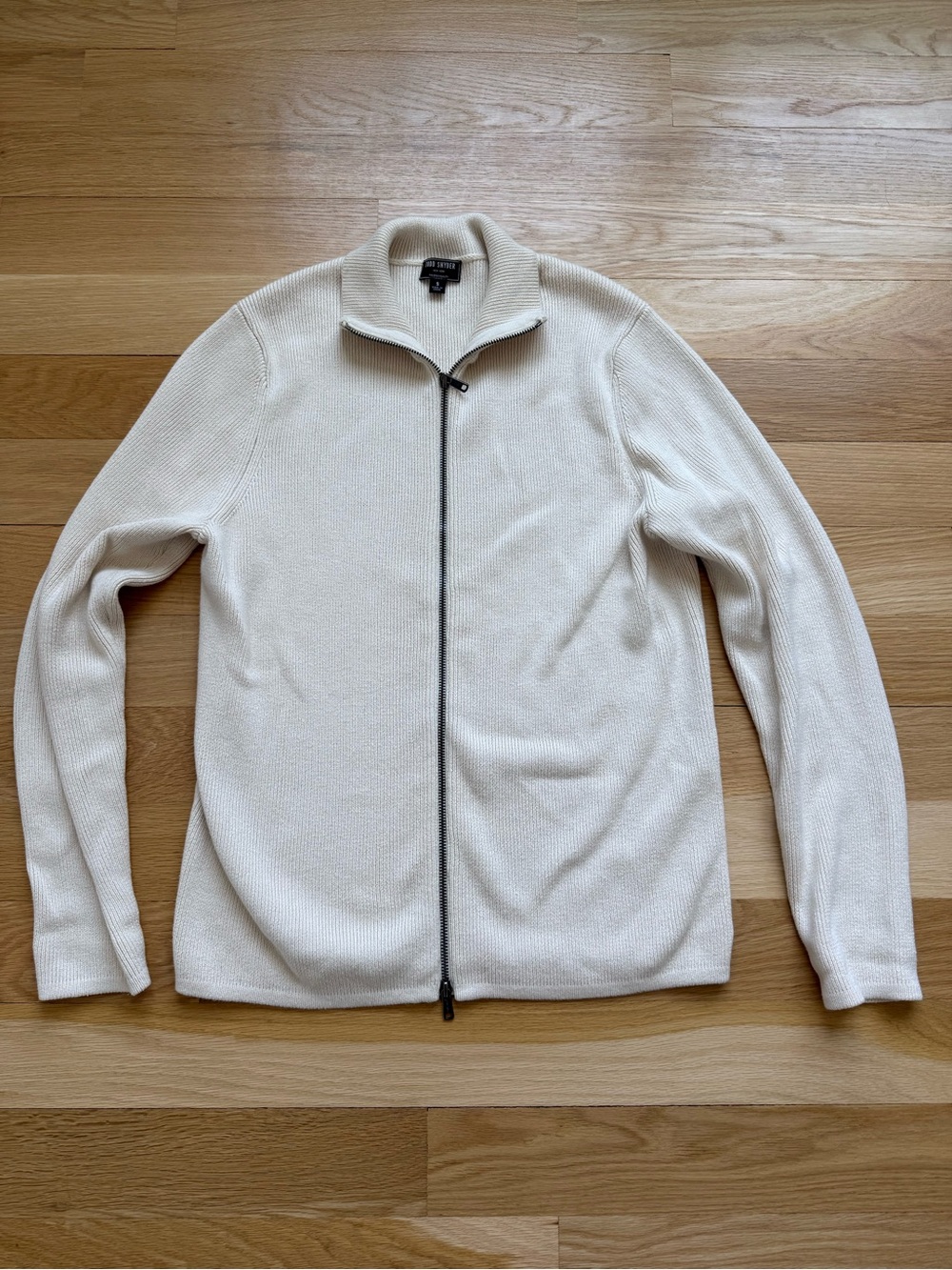 Todd Snyder Cream Full-Zip Cotton Sweater - Small